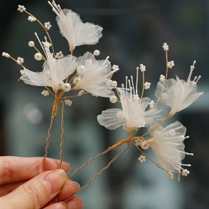 2 piece Handmade Wedding Headpiece Hair Flower Hairpin
